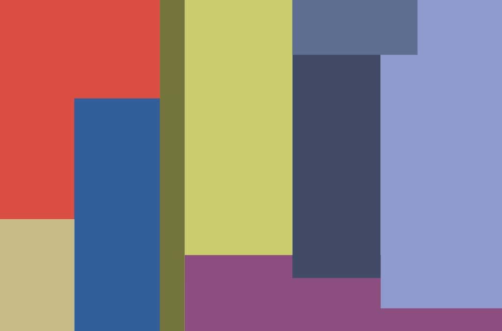 Farben in unterschiedlichen Variationen kombiniert, die das Gefühl von Harmonie in den Farbkombinationen vermitteln. Rot ist kombiniert mit beige, was sehr harmonisch wirkt, daneben steht blau, was auch sehr gut aussieht. Die monochromen Grüntöne passen sehr gut zu den Blau- und Violetttönen. Die Farbe Magenta bildet einen schönen Kontrast zu den blauen Farben